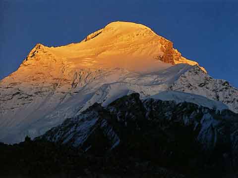 
Sunset On Cho Oyu Northwest Face - Climbing The Worlds 14 Highest Mountains book 

